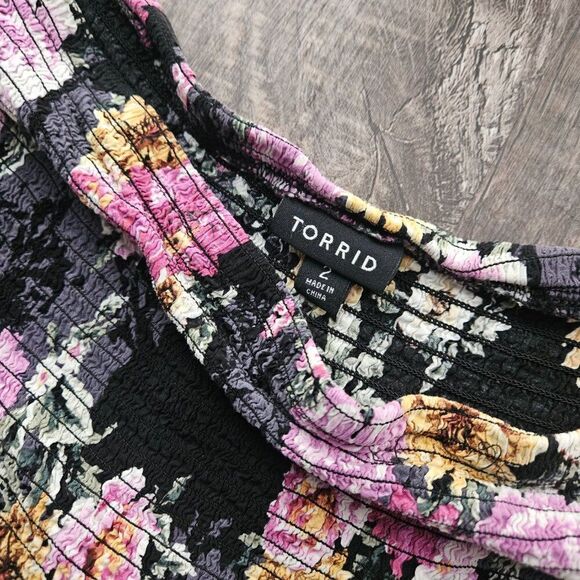 Black Floral Challis Off Shoulder Maxi Dress - Picture 4 of 4